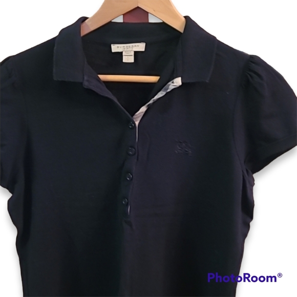 Burberry Brit Black Puff Sleeve Polo Shirt - Picture 2 of 10